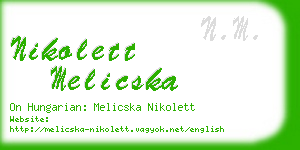 nikolett melicska business card